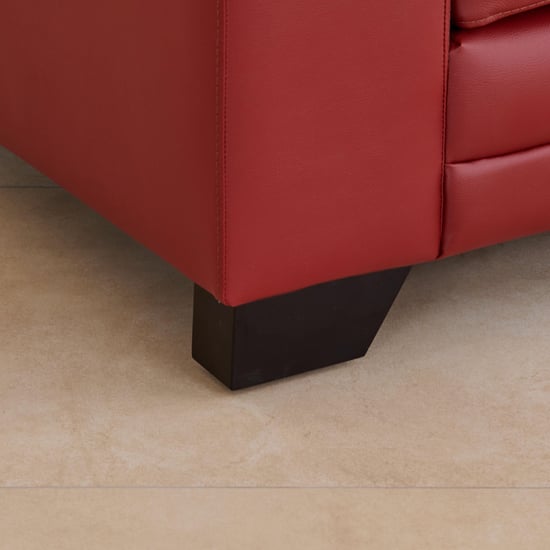 Winchester Half Leather 3+2 Seater Sofa Set - Burgundy