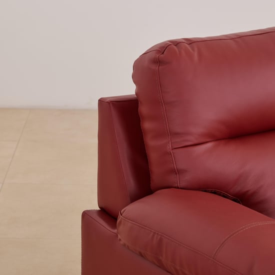 Winchester Half Leather 3+2 Seater Sofa Set - Burgundy