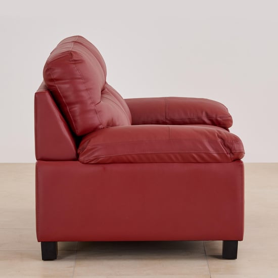 Winchester Half Leather 3+2 Seater Sofa Set - Burgundy