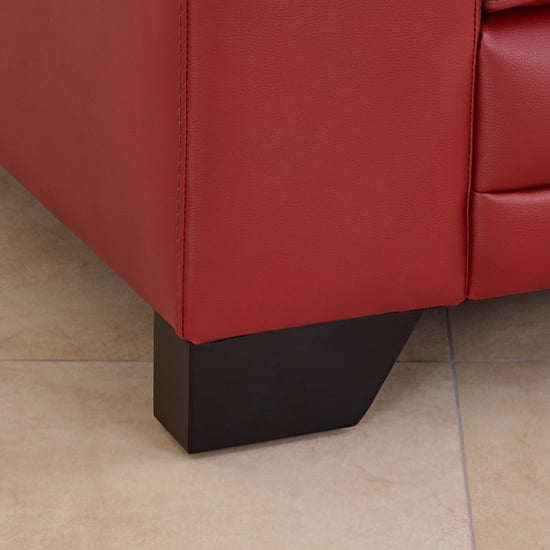 Winchester Half Leather 3+1+1 Seater Sofa Set - Burgundy