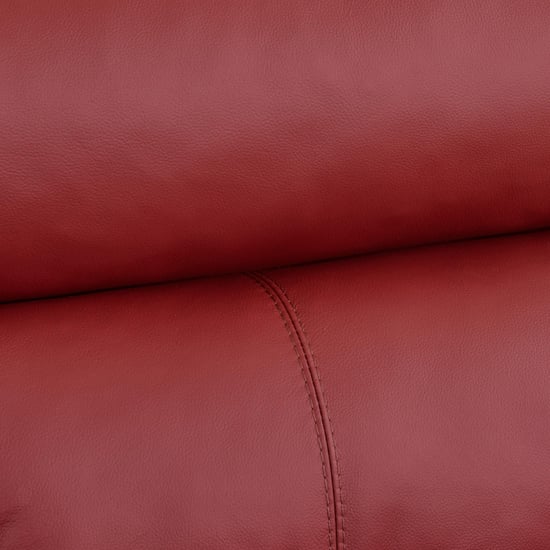 Winchester Half Leather 3+1+1 Seater Sofa Set - Burgundy