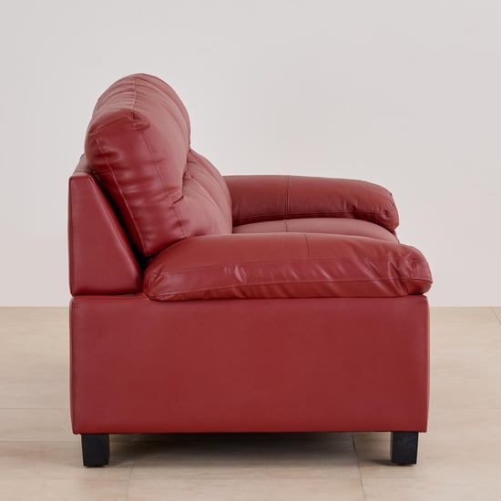 Winchester Half Leather 3+1+1 Seater Sofa Set - Burgundy