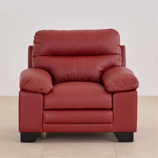 Winchester Half Leather 3+1+1 Seater Sofa Set - Burgundy