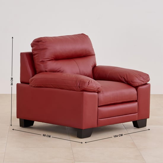 Winchester Half Leather 3+1+1 Seater Sofa Set - Burgundy