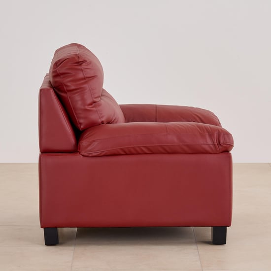 Winchester Half Leather 3+1+1 Seater Sofa Set - Burgundy