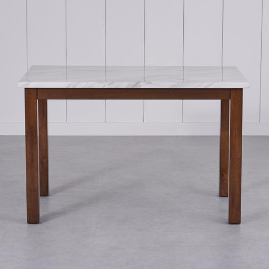 Harmony Sia Faux Marble 4-Seater Dining Set with Chairs - White and Green