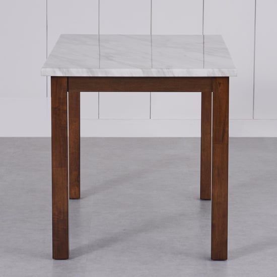 Harmony Sia Faux Marble 4-Seater Dining Set with Chairs - White and Green