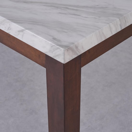 Harmony Sia Faux Marble 4-Seater Dining Set with Chairs - White and Green