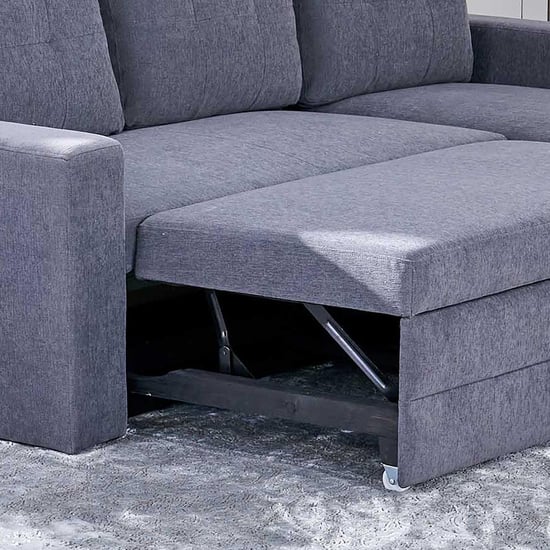 Woodland Fabric 2-Seater Storage Sofa Bed with Interchangeable Chaise - Grey