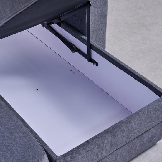 Woodland Fabric 2-Seater Storage Sofa Bed with Interchangeable Chaise - Grey