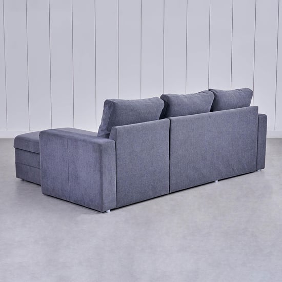 Woodland Fabric 2-Seater Storage Sofa Bed with Interchangeable Chaise - Grey