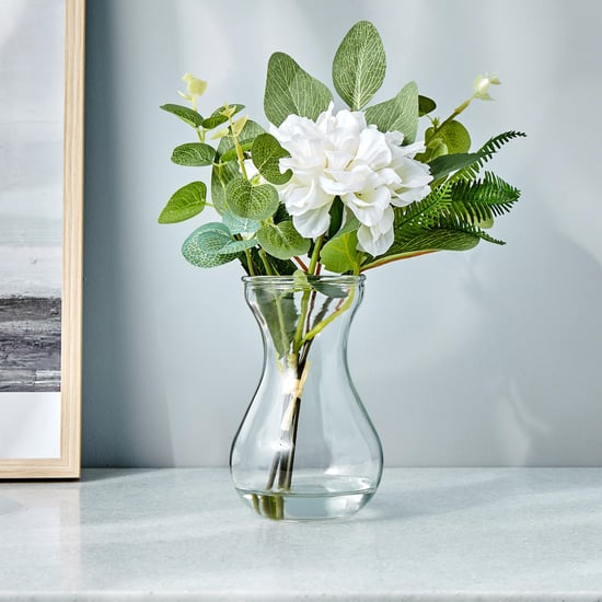 Gloria Artificial Daisy Flowers in Glass Vase - 28 cm