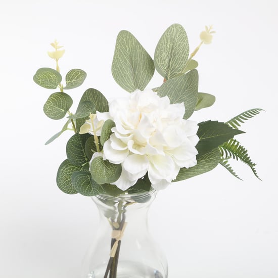 Gloria Artificial Daisy Flowers in Glass Vase - 28 cm