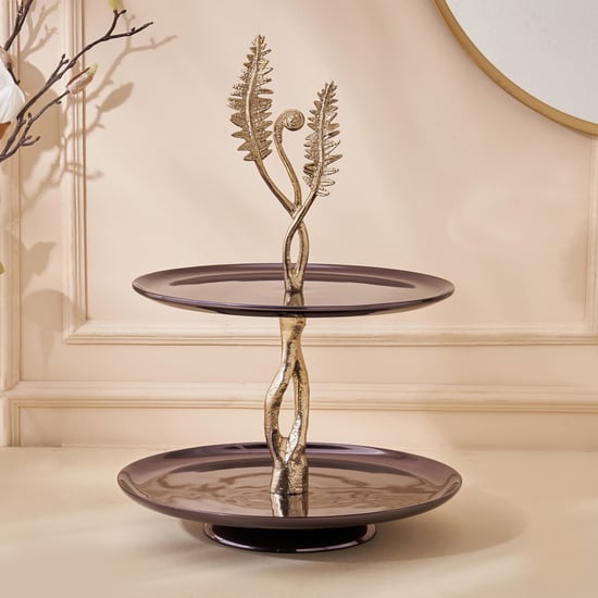 Eternity Vivere Aluminium Fern 2-Tier Cake Stand