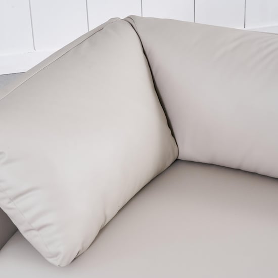 Bosco Faux Leather 2-Seater Sofa with Cushions - Beige and Brown