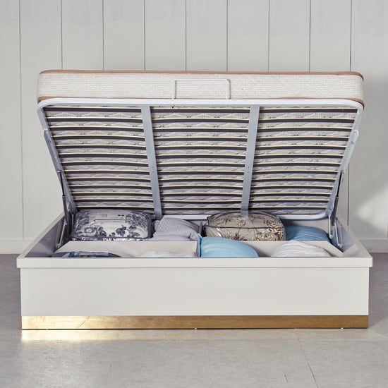 Vegas Royal King Bed with Headboard and Hydraulic Storage - Grey