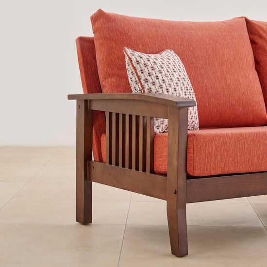 Abby Fabric 3-Seater Sofa with Cushions - Orange