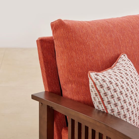 Abby Fabric 3-Seater Sofa with Cushions - Orange