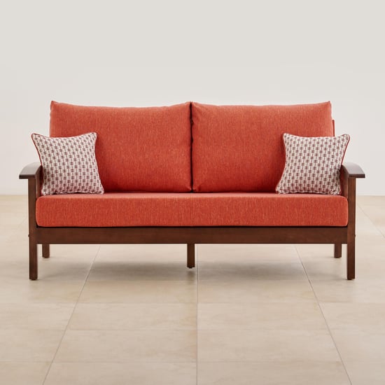 Abby Fabric 3-Seater Sofa with Cushions - Orange
