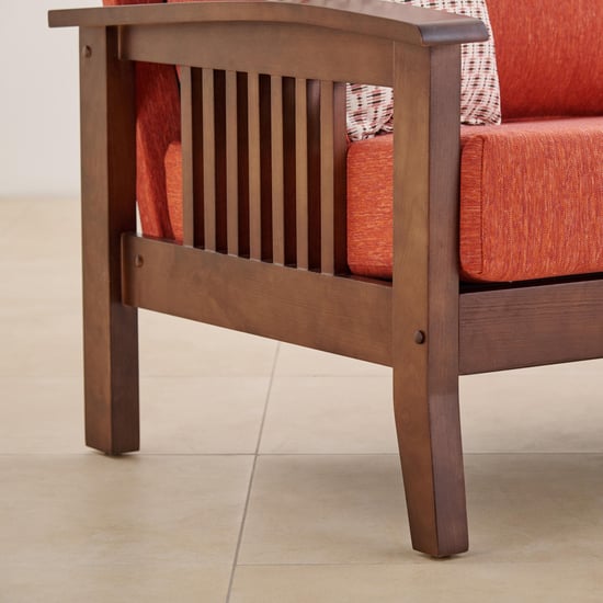 Abby Fabric 3-Seater Sofa with Cushions - Orange