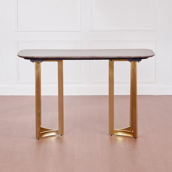 Vogue Anika Marble Top Console Table - Brown and Gold
