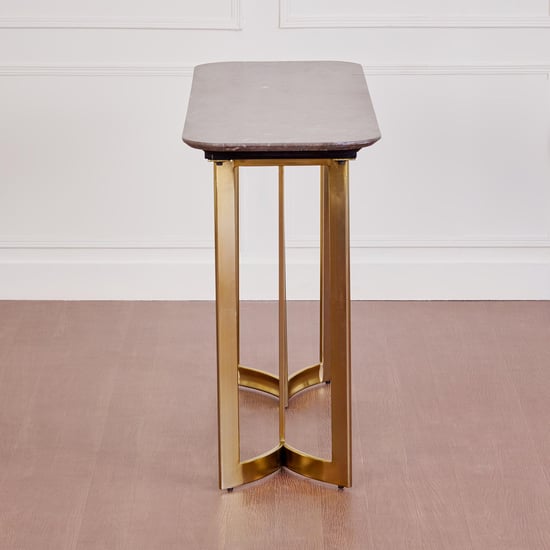 Vogue Anika Marble Top Console Table - Brown and Gold