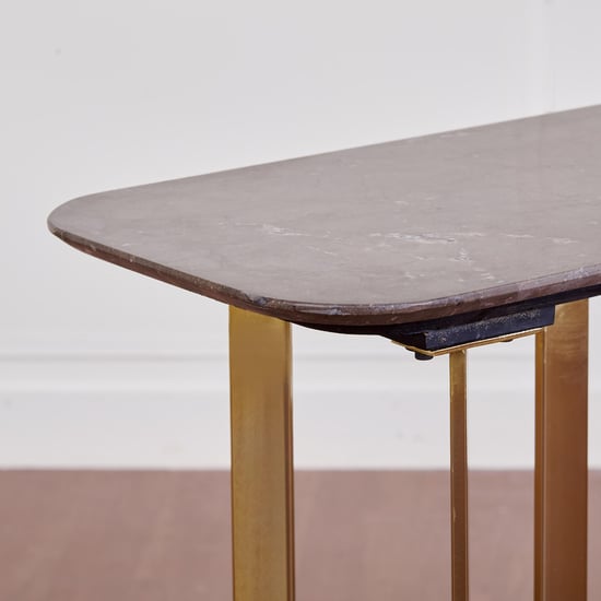 Vogue Anika Marble Top Console Table - Brown and Gold