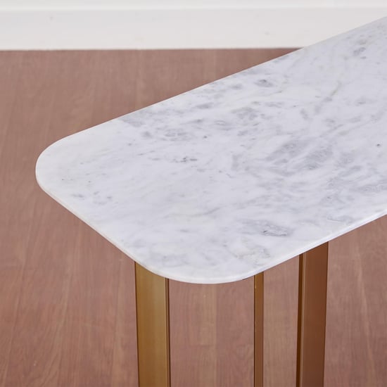 Vogue Ariana Marble Top Console Table - White and Gold