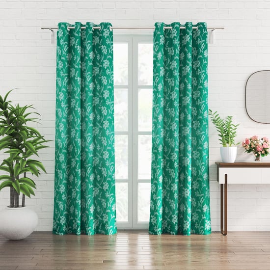 Jade Set of 2 Jacquard Light Filtering Door Curtains