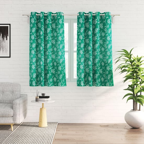 Jade Set of 2 Jacquard Light Filtering Window Curtains