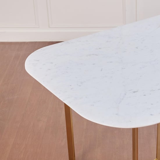 Vogue Ariana Banswada Marble Top 6-Seater Dining Table - White