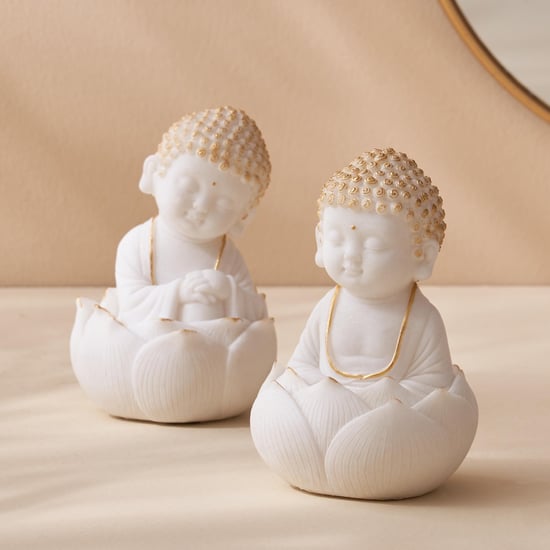 Noor Set of 2 Polyresin Buddha Figurines
