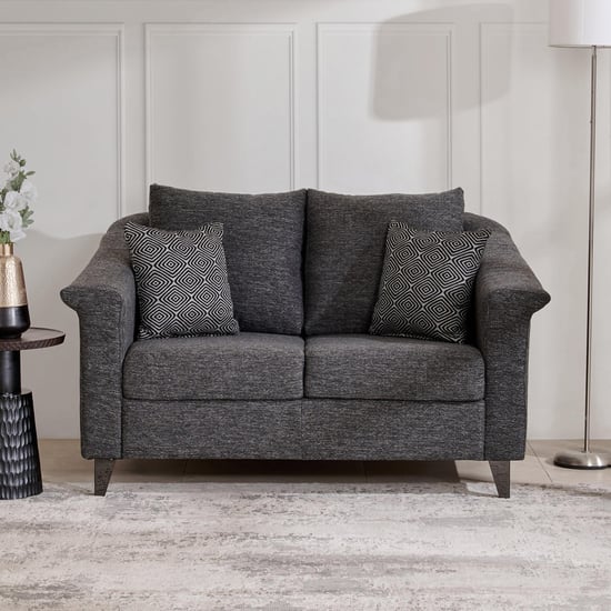 Reinvented Heritage Fabric 2-Seater Sofa with Cushions - Grey