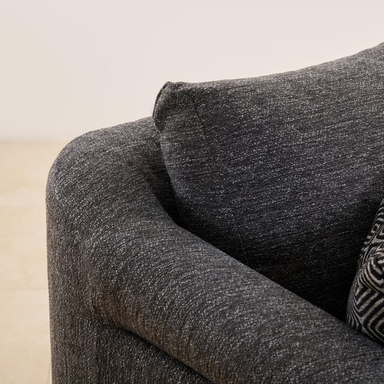 Reinvented Heritage Fabric 2-Seater Sofa with Cushions - Grey