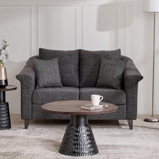 Reinvented Heritage Fabric 2-Seater Sofa with Cushions - Grey