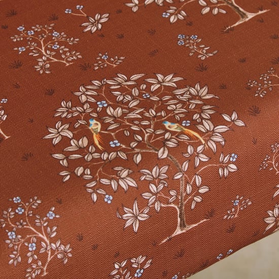 Nirvana Indus Set of 2 Fabric Dining Chairs - Rust and Dark Brown