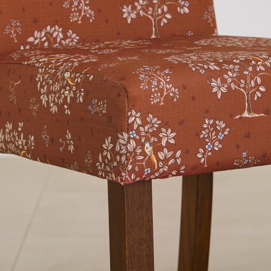 Nirvana Indus Set of 2 Fabric Dining Chairs - Rust and Dark Brown