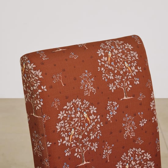 Nirvana Indus Set of 2 Fabric Dining Chairs - Rust and Dark Brown