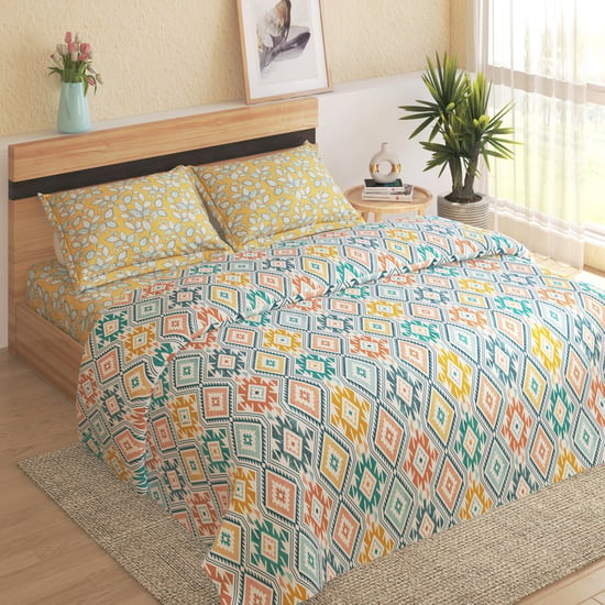 Marlin Cotton 4Pcs Printed Double Bed-In-A-Bag Set