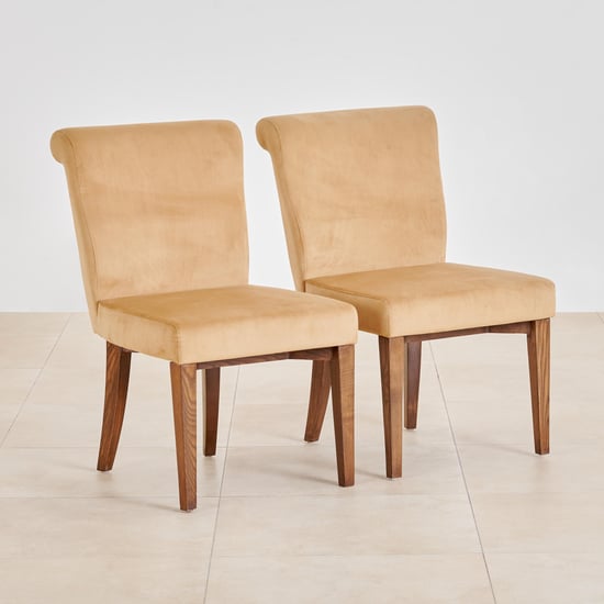 (Refurbished) Varna Set of 2 Fabric Dining Chairs - Beige