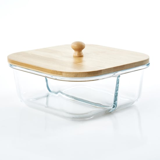 Vamos Istana Glass Serving Dish with Bamboo Stand