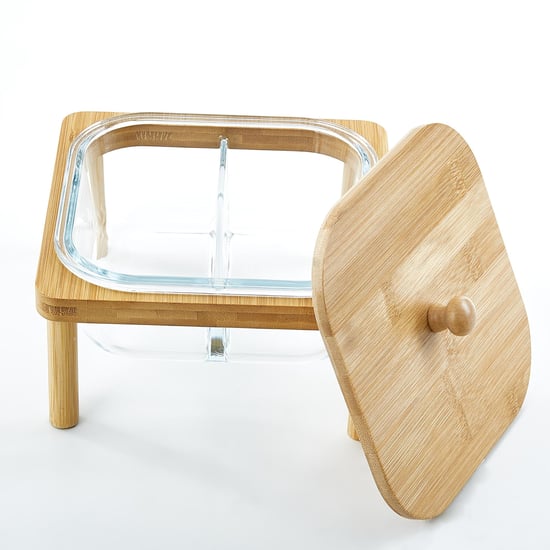 Vamos Istana Glass Serving Dish with Bamboo Stand