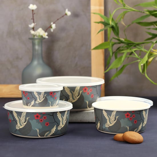 INDIA CIRCUS Aerial Moments Set of 4 Bamboo Fibre Storage Containers