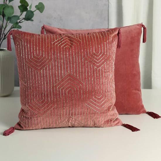 INDIA CIRCUS Luxurious Drape Embellished Cushion Cover - 41x41cm