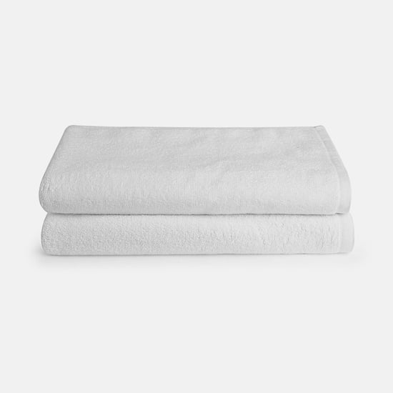 WELSPUN Hospitality Set of 2 Cotton Bath Towels, White - 152x76cm