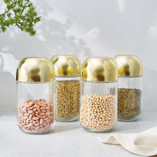 Travis Set of 4 Glass Canisters with Lid - 600ml