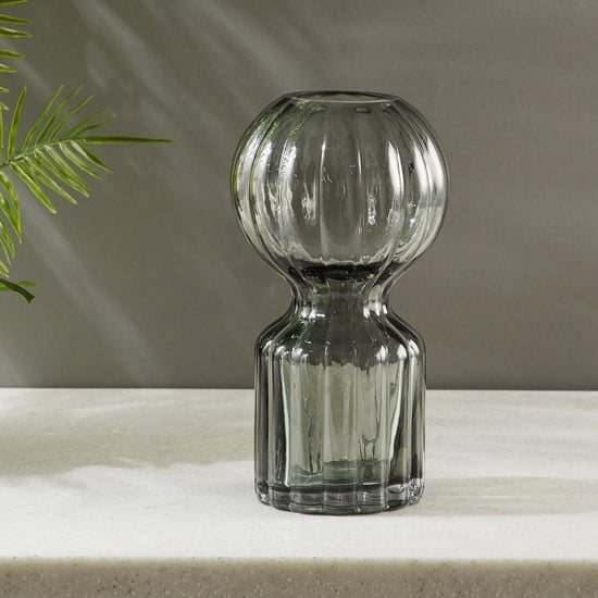 Brian Glass Ribbed Vase