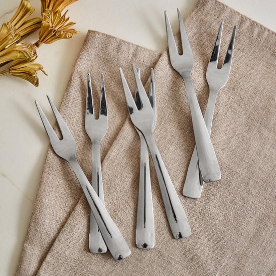 Glister Dune Set of 6 Stainless Steel Fruit Forks