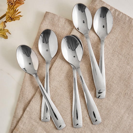 Glister Dune Set of 6 Stainless Steel Teaspoons