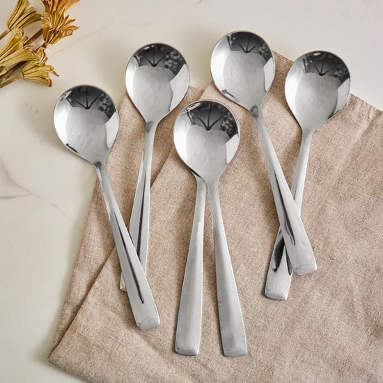 Glister Dune Set of 6 Stainless Steel Soup Spoons